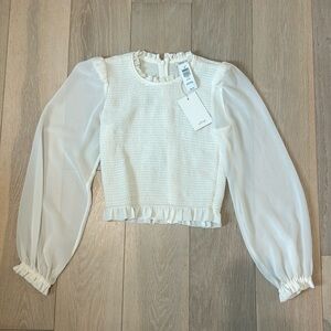Aritzia Wilfred Blouse Top in White XS